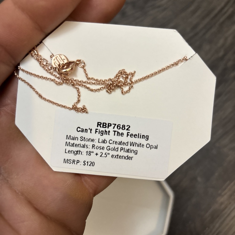 RBP7682 Can't Fight The Feeling  Rose Gold Plating Necklace - Picture 3 of 9